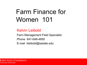 Farm Finance for Women 101 - Iowa State University Extension and