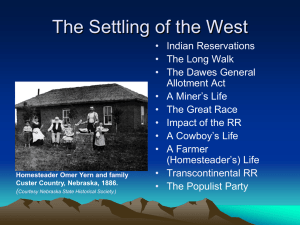 # 12.The Settling of the West