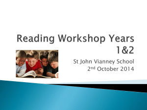 Reading Workshop Years 1&2