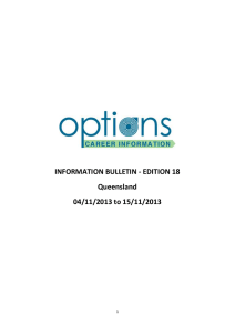 15 Nov 2013 Options Career Information Bulletin