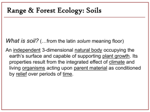 Range & Forest Ecology: Soils