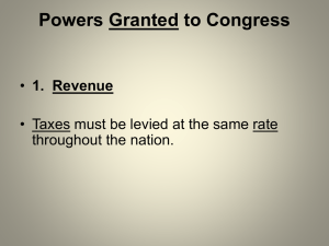 Powers Granted to Congress