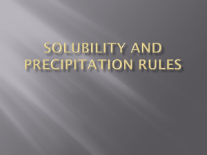 Solubility and Precipitation Rules