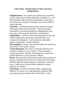 Class Notes: Background to Latin American Independence