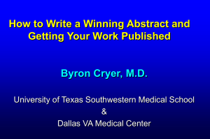How to Write a Winning Abstract and Getting Your Work Published