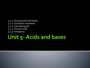 Unit 5- Acids and bases