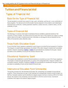 Tuition and Financial Aid - The University of Texas at Dallas