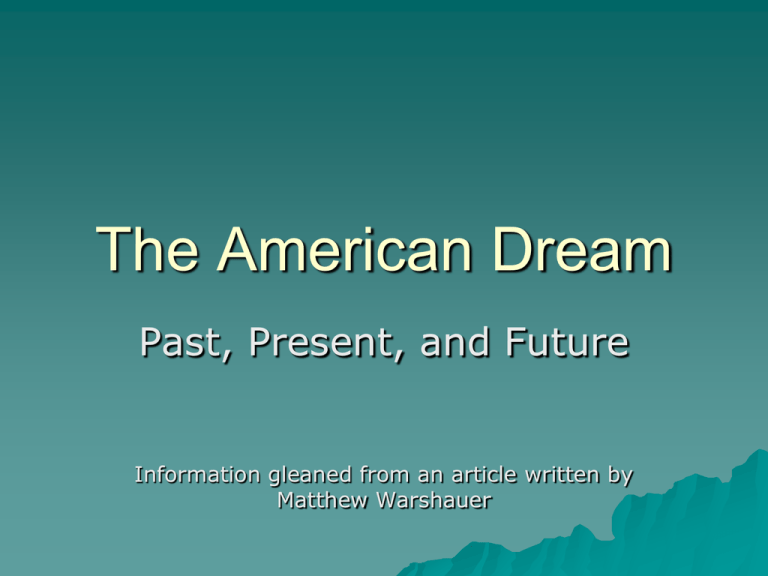 The American Dream Meaning In English