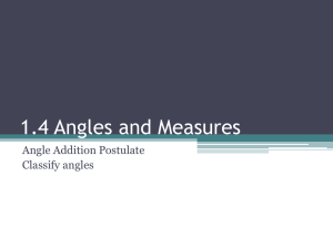 1.4 Angles and Measures
