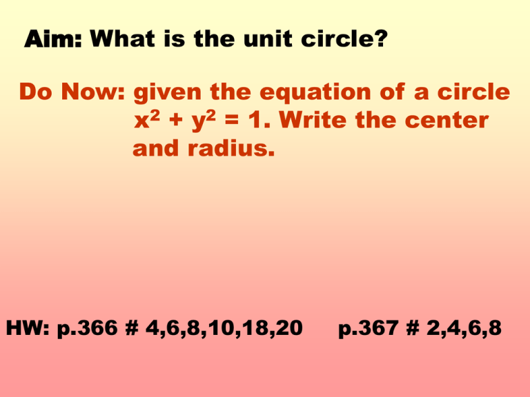 The Unit Circle 