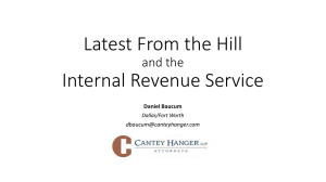 Latest From the Hill and the IRS National Office