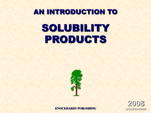 SOLUBILITY PRODUCT