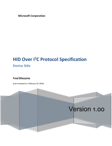 HID Over I 2 C Protocol Specification