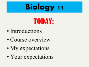 Biology 11 introduction