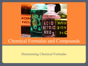 Chemical Formulas and Compounds