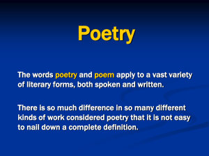 Poetry--intro. EOCT Bk and Lit. Bk