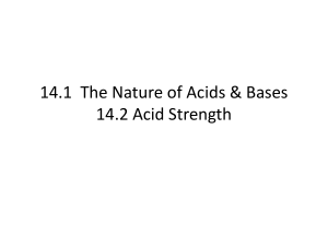 14.1-2 Acid-Base Equilibria
