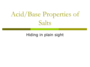 9 - Acid-Base Properties of Salts
