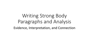 Writing Strong Body Paragraphs and Analysis