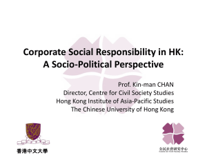 CSR in Hong Kong: A Political Sociology Perspective