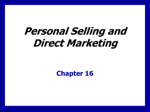 Personal Selling & Direct Marketing - UoM