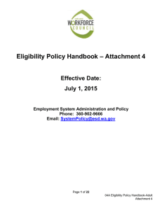 Eligibility Policy Handbook-Adult