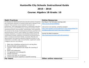 Algebra 1B - Huntsville City Schools