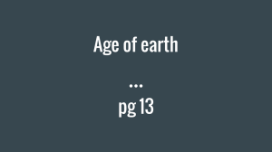 Age of earth