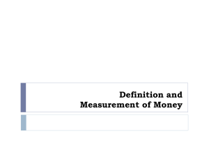 Definition and Measurement of Money