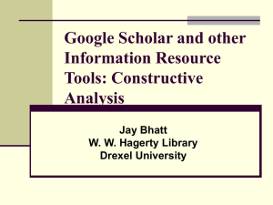 Google Scholar and other Information Resource