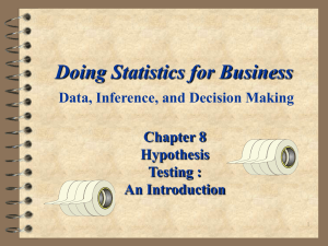 Doing Statistics for Business Data, Inference, and Decision Making