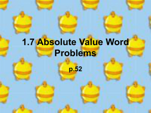 1.7 Absolute Value Word Problems