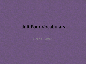 Unit Four Grade Seven