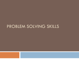 Problem Solving Skills: Chapter 3