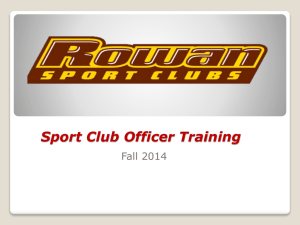 Sport Club Officer Training