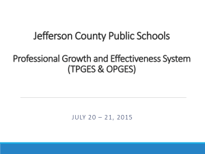 Powerpoint for 2015 PGES Summer Institute