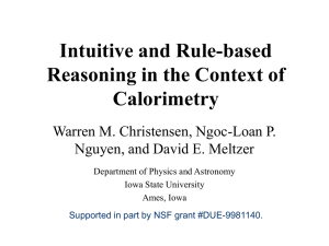 Intuitive and Rule-based Reasoning in the Context of Calorimetry*