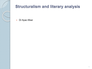 30. Structuralism and literary analysis