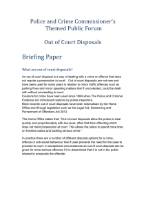 What are out of court disposals? - Police and Crime Commissioner