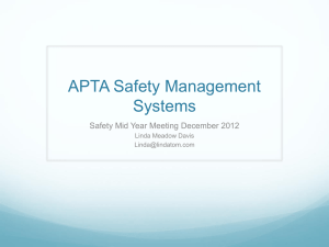 APTA Safety Management Systems