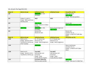 Mrs. Ahmed's Plan Page/2014-2015 Week 24 ESS/1st Period APES