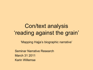 PowerPoint-presentatie - Con/text analysis reading against the grain