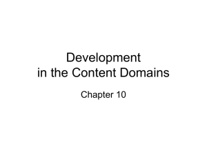 Development in the Content Domains