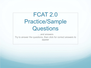 FCAT 2.0 Practice/Sample Questions