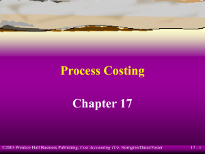 Process Costing Chapter 17