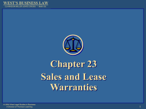 Sales and Lease Warranties