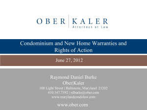 Condominium and New Home Warranties and Rights of Action
