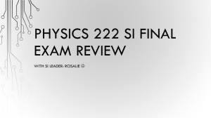 Physics 222 SI Final Exam Review