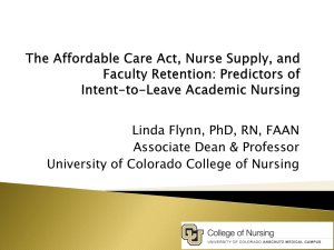The Affordable Care Act, Nurse Supply, and Faculty Retention