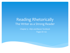 Reading Rhetorically